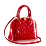 Knockoff Louis Vuitton fake LV Alma BB Bag Monogram Vernis M90174 BLV614. The charming Alma BB traces its pedigree to the original Art Deco icon