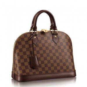 Knockoff Louis Vuitton fake LV Alma PM Bag Damier Ebene N53151 BLV126. The most structured of the iconic Louis Vuitton handbags. The original was the creation of Gaston Vuitton