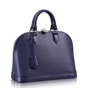 Knockoff Louis Vuitton fake LV Alma PM Bag In Indigo Epi Leather M40620 BLV199. The most structured of the iconic Louis Vuitton handbags. The original was the creation of Gaston Vuitton
