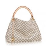 Knockoff Louis Vuitton fake LV Artsy MM Bag Damier Azur N41174 BLV060. The Artsy MM looks fresh and feminnine in supple Damier Azur canvas.Adorned with shiny golden brass and a chic bag charm