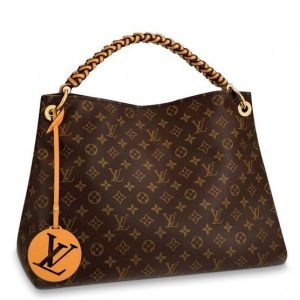 Knockoff Louis Vuitton fake LV Artsy MM Bag Monogram Canvas M43994 BLV308. For Winter 2018 the Artsy shoulder bag in supple Monogram canvas is updated with crafted details that showcase House savoir-faire. The braided top handle is woven of colored leather strips