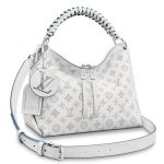 Knockoff Louis Vuitton fake LV Beaubourg Hobo MM Mahina Leather M56201 BLV242. The Beaubourg Hobo MM bag is made from Mahina calf leather perForated with the Monogram pattern. It boasts a stylishly braided-leather top handle