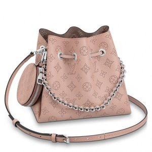 Knockoff Louis Vuitton fake LV Bella Bag In Magnolia Mahina Leather M57068 BLV243. Louis Vuitton unveils the Bella bucket bag in Mahina calf leather with a perForated Monogram pattern. The bag??s small size and the attached round coin purse