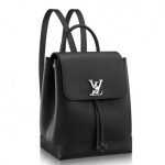 Contrefaçon Louis Vuitton LV Black Lockme Backpack M41815 BLV018. Réalisé en cuir souple et portant la discrète signature LV Twist Lock.