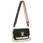 Knockoff Louis Vuitton fake LV Black Lockme Tender Bag M58557 BLV711. Fashioned from supple grained calf leather