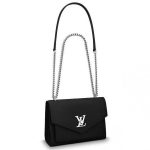 Knockoff Louis Vuitton fake LV Black Mylockme BB Bag M51418 BLV752. With its cool ??schoolbag?? shape in a trendy small size