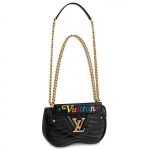 Knockoff Louis Vuitton falso LV Nero New Wave Chain Borsa PM M51683 BLV646. Presentando la Louis Vuitton New Wave catena Borsa PM