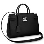 Knockoff Louis Vuitton fake LV Black Twist Tote Epi Leather M54810 BLV222. Get ready to turn heads with this totally on-trend Twist Tote and its perfect combination of modern lines and luxurious details like the iconic LV Twist-lock and tr??s chic side-body straps.