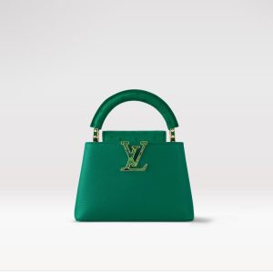 Fake Louis Vuitton Capucines Mini LV Bag Emerald Green M21164 For sale. Indulge in the epitome of luxury with the Capucines Mini handbag