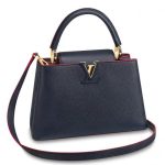 Knockoff Louis Vuitton fake LV Capucines PM Bag Taurillon Leather M43934 BLV837. Named For the Rue des Capucines in Paris