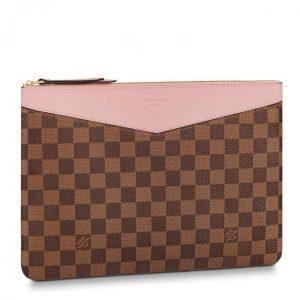 Knockoff Louis Vuitton fake LV Daily Pouch Damier Ebene N60261 BLV099. Subtly grained cowhide leather combines with graphic Damier Ebene canvas