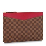 Knockoff Louis Vuitton fake LV Daily Pouch Damier Ebene N60262 BLV097. Subtly grained cowhide leather combines with graphic Damier Ebene canvas