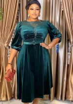 This Africa Plus Size Spring And Winter Chic Beaded Evening Dress Made Of Soft And Elastic Fabric. Global Lover Wholesale Plus Size Dresses And Hope Curvy Ladies Find Here a Warm And Exciting Place To Shop Affordable Curvy Dresses Online - Plus Size Casual