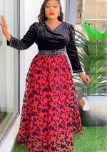 This Africa Plus Size Women Printed Long Sleeve Elegant Dress Made Of Soft And Elastic Fabric. Global Lover Wholesale Plus Size Dresses And Hope Curvy Ladies Find Here a Warm And Exciting Place To Shop Affordable Curvy Dresses Online - Plus Size Casual