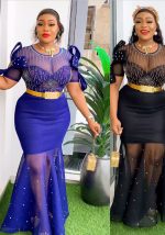 This Africa Plus Size Women's Beaded Formal Party Evening Gown Mermaid Dress Made Of Soft And Elastic Fabric. Global Lover Wholesale Plus Size Dresses And Hope Curvy Ladies Find Here a Warm And Exciting Place To Shop Affordable Curvy Dresses Online - Plus Size Casual