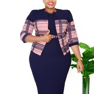 This Africa Plus Size Women's Fall Coat Dress Two Piece Career Set Design And Made Of Comfortable And Elastic Fabric. Wholesale Plus Size Two Piece Sets Is a Must-Have Item For Curvy Ladies. Two Piece Sets Can Either Be Worn Together Or Individually