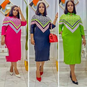 This African Plus Size Dress Spring Summer Fashion Elegant Print Shirt Long Dress Made Of Soft And Elastic Fabric. Global Lover Wholesale Plus Size Dresses And Hope Curvy Ladies Find Here a Warm And Exciting Place To Shop Affordable Curvy Dresses Online - Plus Size Casual