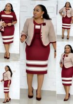 This African Plus Size Women's Two Piece Mother's Printed Jacket Dress Made Of Soft And Elastic Fabric. Global Lover Wholesale Plus Size Dresses And Hope Curvy Ladies Find Here a Warm And Exciting Place To Shop Affordable Curvy Dresses Online - Plus Size Casual