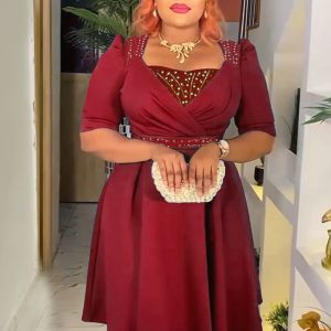 This African Women's Plus Size Chic Career Dresses Made Of Soft And Elastic Fabric. Global Lover Wholesale Plus Size Dresses And Hope Curvy Ladies Find Here a Warm And Exciting Place To Shop Affordable Curvy Dresses Online - Plus Size Casual