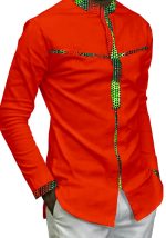 African Full Cotton Batik Printing Men's Casual Top