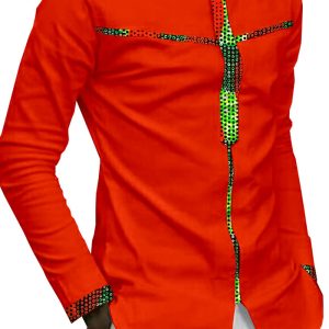 African Full Cotton Batik Printing Men's Casual Top