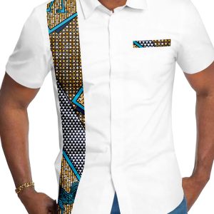 African Print Batik Full Cotton Men's Shirt