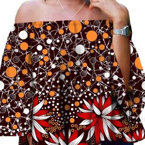 This African Style Printed Women's Short-Sleeved Slim Top Is Soft And Comfortable. From Street Style Cropped To Party Sexy Satin Tunics Blouse