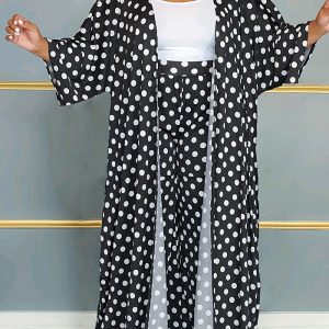 This Autumn And Winter Casual Fashion Printed Cardigan Pants Plus Size Two Piece Set Design And Made Of Comfortable And Elastic Fabric. Wholesale Plus Size Two Piece Sets Is a Must-Have Item For Curvy Ladies. Two Piece Sets Can Either Be Worn Together Or Individually