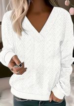 This Autumn And Winter Plus Size Long-Sleeved Solid Color v-Neck Women's Knitting Shirt Tops For Women Made Of Comfortable And Elastic Fabric. It Is Wholesale Sexy Plus Size Tops For Women. With The Gradual Rise Of Feminist Awareness