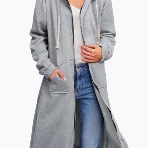 This Autumn And Winter Women's Fashion Chic Solid Color Hooded Casual Coat Long Hoodies Made Of Comfortable And Soft Fabric. It Is a Must-Have Item For Curvy Ladies In Autumn And Winter. Global Lover Offer All Kinds Of Women¡¯s Plus Size Coat And Hope Curvy Ladies Find Here a Warm And Exciting Place To Shop - Wholesale Plus Size Jackets