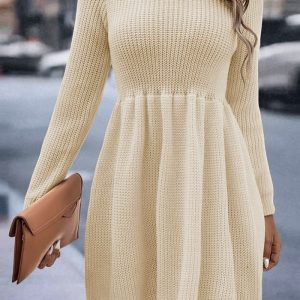 This Autumn And Winter Women's Solid Color Sweater Dress Combine The Warm And Fashion. It Is a Must-Have Item For This Winter. Sweater Dresses For Women At Global Lover Comes For Different Occasions - Daily Life