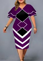 This Autumn Digital Printing Flying Sleeves Plus Size Women's Dress Made Of Soft And Elastic Fabric. Global Lover Wholesale Plus Size Dresses And Hope Curvy Ladies Find Here a Warm And Exciting Place To Shop Affordable Curvy Dresses Online - Plus Size Casual