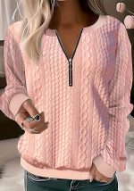 This Autumn Plus Size Long Sleeve Knitting Zipper Hoodies Tops Made Of Comfortable And Elastic Fabric. It Is Wholesale Sexy Plus Size Tops For Women. With The Gradual Rise Of Feminist Awareness