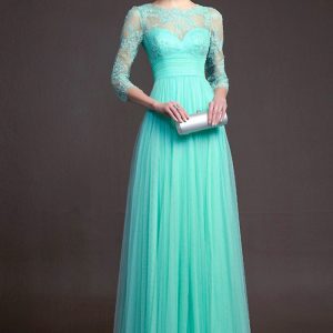 This Autumn Women's Red Long Sleeve Lace See-Through Evening Gown Design Made Of Good Quality Polyster And Spandex Material