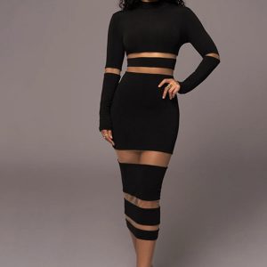 This Autumn Women's Sexy Mesh Patchwork High Neck High Waist Slim Long Dress Design Made Of High Quality Polyster And Spandex Material. It Come With Good Stretch And Wearing Comfortable And Feeling Freedom. The Tight And Fitted Dress Is The Most Popular Options From Party Girls. Shop Bodycon Dresses At Global Lover And Find Amazing Designs Sequins