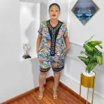 This Beaded Fashion Print Short Sleeve Round Neck Casual Plus Size Two Piece Women Design And Made Of Comfortable And Elastic Fabric. Wholesale Plus Size Two Piece Sets Is a Must-Have Item For Curvy Ladies. Two Piece Sets Can Either Be Worn Together Or Individually