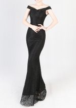 This Beaded Off Shoulder Lace Long Sexy Nightclub Dress Evening Dress Design Made Of Good Quality Polyster And Spandex Material