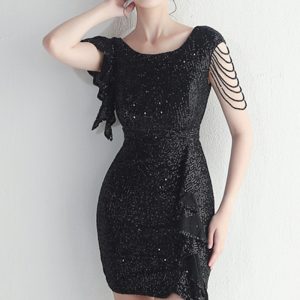 This Beaded Sequin Nightclub Party Sexy Bodycon Short Dress Design Made Of Good Quality Polyster And Spandex Material