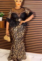 This Beaded Sequin Party Evening Gown African Ladies Stretch Mesh Dress Made Of Soft And Elastic Fabric. Global Lover Wholesale Plus Size Dresses And Hope Curvy Ladies Find Here a Warm And Exciting Place To Shop Affordable Curvy Dresses Online - Plus Size Casual