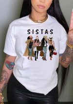 This Black Girl Print t-Shirt Feminism Short Sleeve Top African Girl Print Ladies Design Made Of Thick Polyster And Spandex Materail