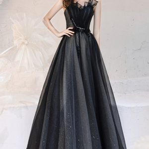 This Black Annual Meeting Dinner Dress Girl Small Simple And Elegant Slim Fit Dress Design Made Of Good Quality Polyster And Spandex Material