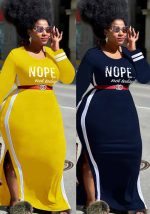 This Boutique Fall Winter Plus Size Round Neck Long Sleeve Striped Color Block Long Dress Made Of Soft And Elastic Fabric. Global Lover Wholesale Plus Size Dresses And Hope Curvy Ladies Find Here a Warm And Exciting Place To Shop Affordable Curvy Dresses Online - Plus Size Casual