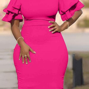 This Career Patchwork Slim Plus Size Dress Women Made Of Soft And Elastic Fabric. Global Lover Wholesale Plus Size Dresses And Hope Curvy Ladies Find Here a Warm And Exciting Place To Shop Affordable Curvy Dresses Online - Plus Size Casual