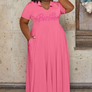 This Casual Fashion Turndown Collar Solid Color Women's Plus Size Dress Made Of Soft And Elastic Fabric. Global Lover Wholesale Plus Size Dresses And Hope Curvy Ladies Find Here a Warm And Exciting Place To Shop Affordable Curvy Dresses Online - Plus Size Casual