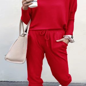 This Casual Round Neck Set Spring Autumn Long Sleeve Plus Size Elastic Waist Trousers Two-Piece Set 0xl-4x Design And Made Of Comfortable And Elastic Fabric. Wholesale Plus Size Two Piece Sets Is a Must-Have Item For Curvy Ladies. Two Piece Sets Can Either Be Worn Together Or Individually