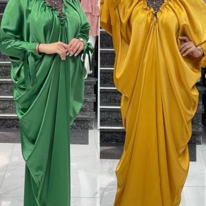 This Casual Solid Color Muslim Abaya African Ladies Plus Size Dress Made Of Soft And Elastic Fabric. Global Lover Wholesale Plus Size Dresses And Hope Curvy Ladies Find Here a Warm And Exciting Place To Shop Affordable Curvy Dresses Online - Plus Size Casual