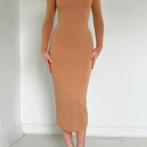 This Chic Career Women's Solid Color Slim Round Neck Long Sleeve Dress Autumn Winter Design Made Of High Quality Polyster And Spandex Material. It Come With Good Stretch And Wearing Comfortable And Feeling Freedom. The Tight And Fitted Dress Is The Most Popular Options From Party Girls. Shop Bodycon Dresses At Global Lover And Find Amazing Designs Sequins