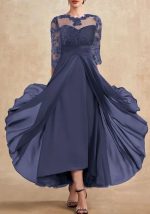 This Dress Chiffon Patchwork Lace Cutout Long Dress Bridesmaid Evening Dress Women's Dress Design Made Of High Level Material