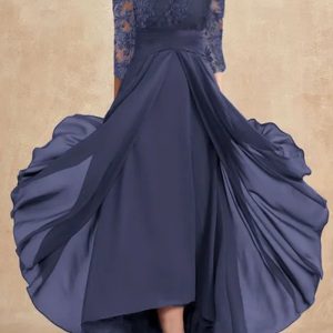 This Dress Chiffon Patchwork Lace Cutout Long Dress Bridesmaid Evening Dress Women's Dress Design Made Of High Level Material