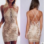 This Embroidered Lace Cutout Patchwork Sexy Low Back Bodycon Women Dress Design Made Of High Quality Polyster And Spandex Material